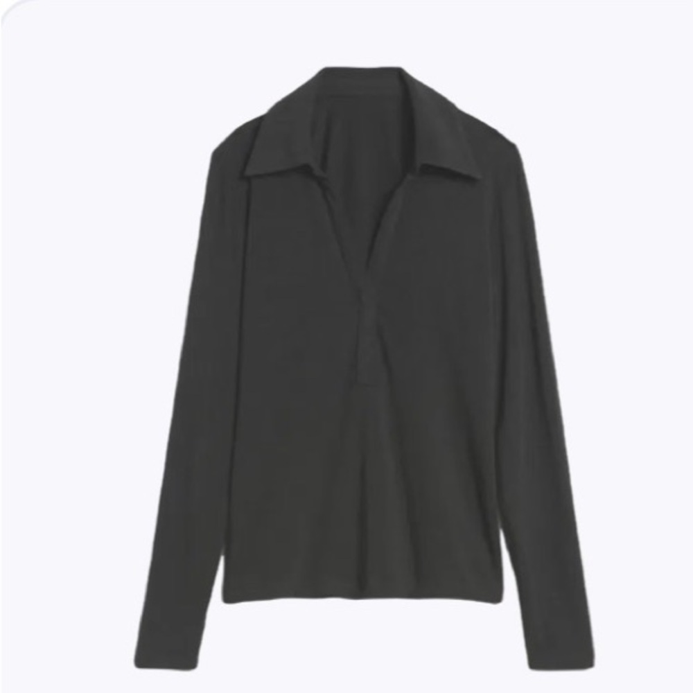 Banana Republic Aleah Wool-Blend Polo Top